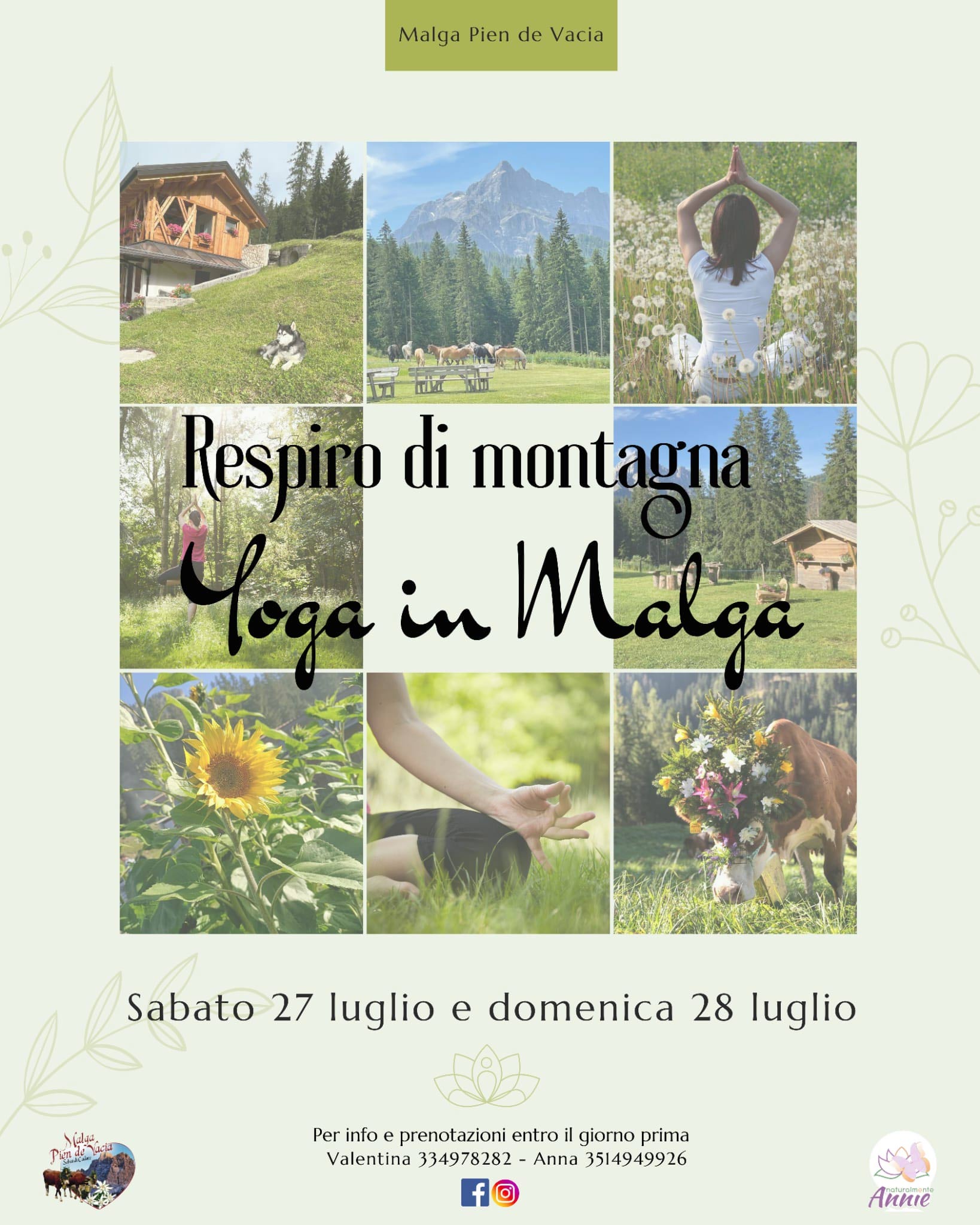 YOGA IN MALGA PIEN DE VACIA