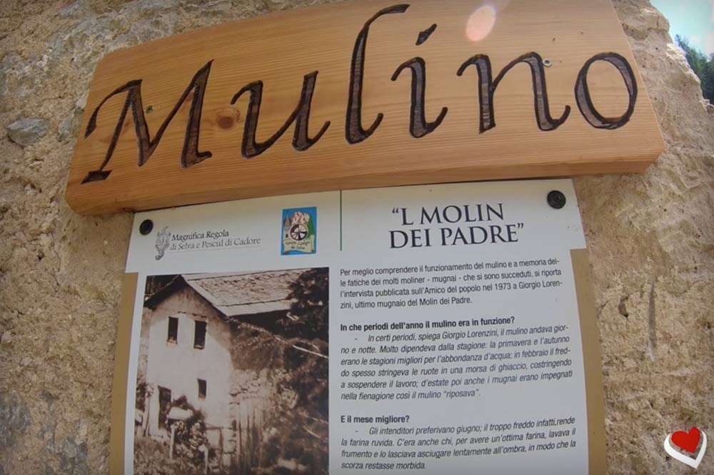 Mulin del Padre borgo de l'Andrìa a Selva di Cadore in Val Fiorentina